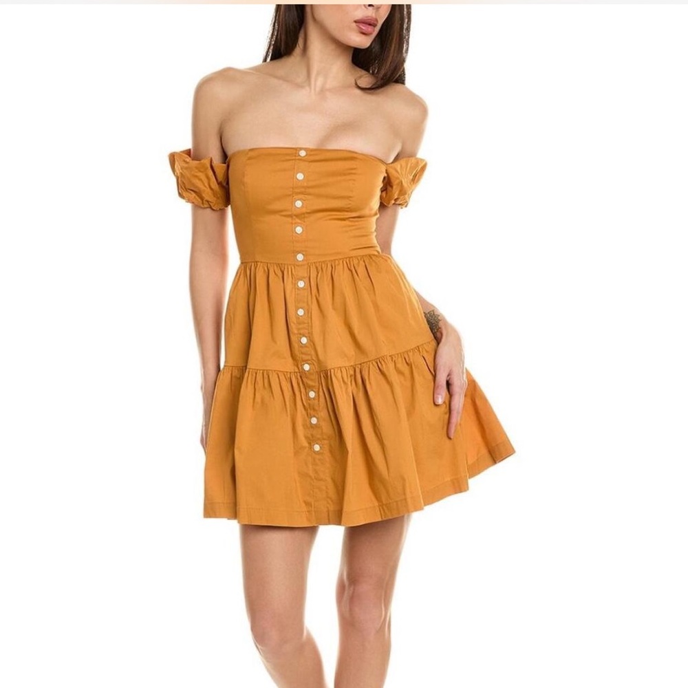 Elegant Off-Shoulder Orange Dress